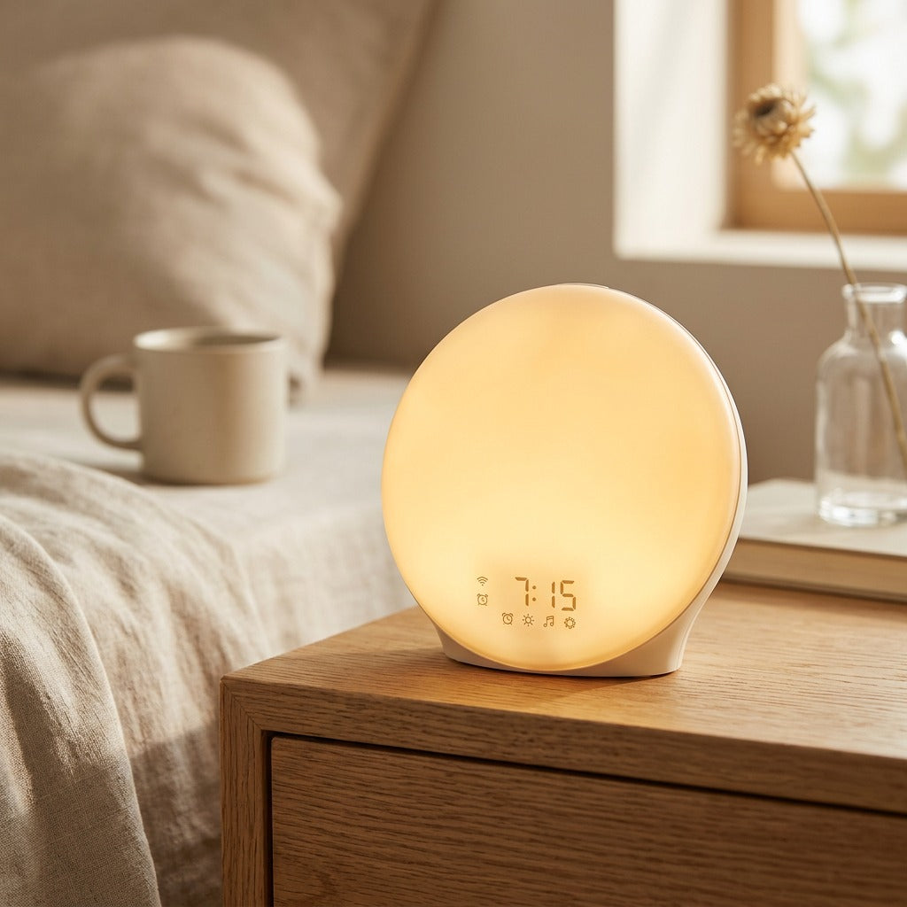 Mornsong™ Sunrise Alarm Clock With Radio, styled close view