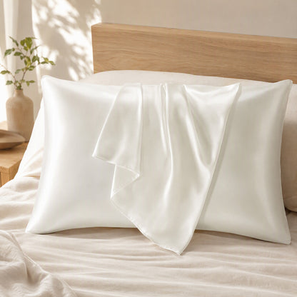 Silksnooze™ Polyester Imitation Silk Pillowcase in a calm home setting