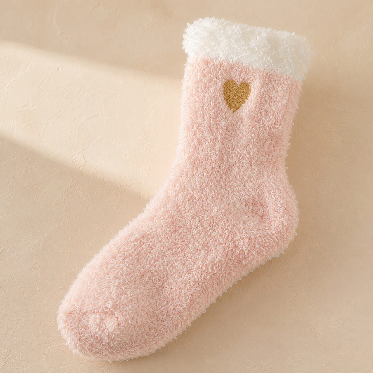 Fleecesnug™ Coral Fleece Mid-Calf Socks, material and detail close-up