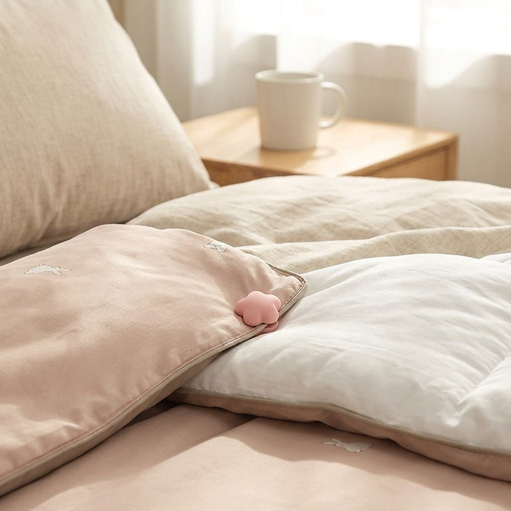 Duvetgrip™ Needle-Free Duvet Cover Clips, styled close view