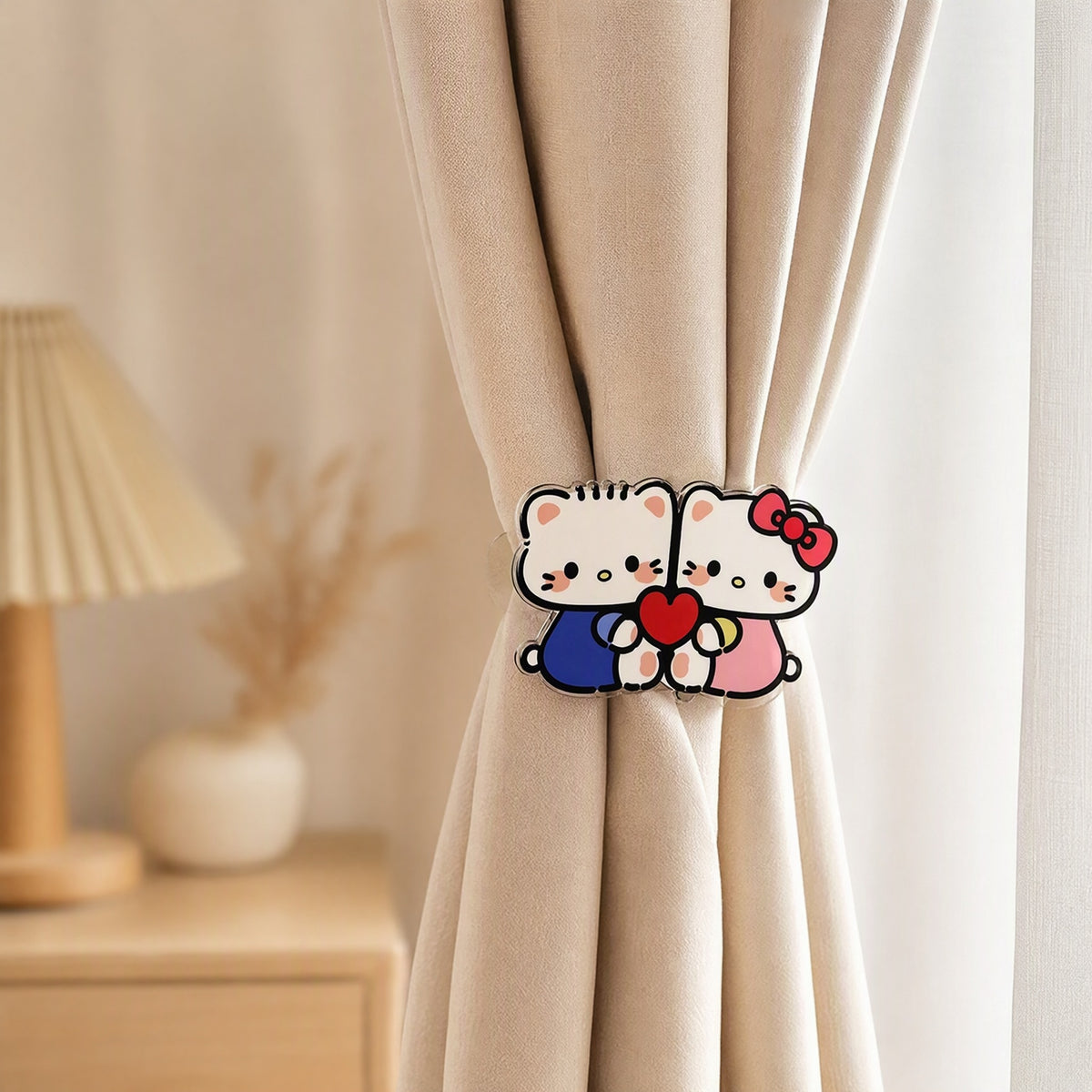 Clipshine™ Acrylic Magnetic Curtain Clips, styled close view