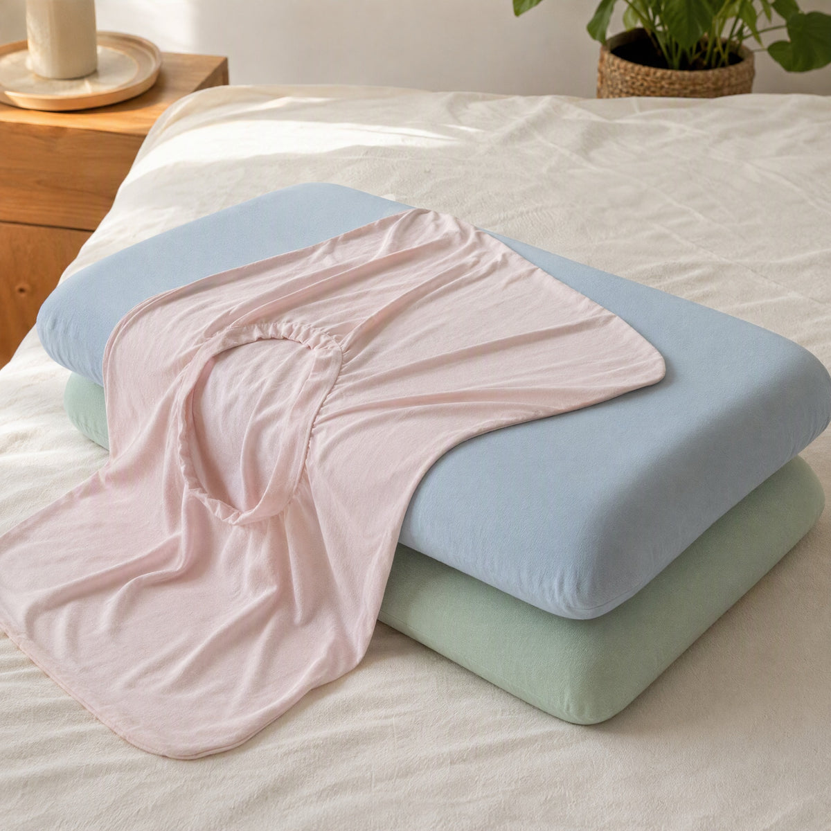 Icesnooze™ Ice Silk Pillowcase in a calm home setting