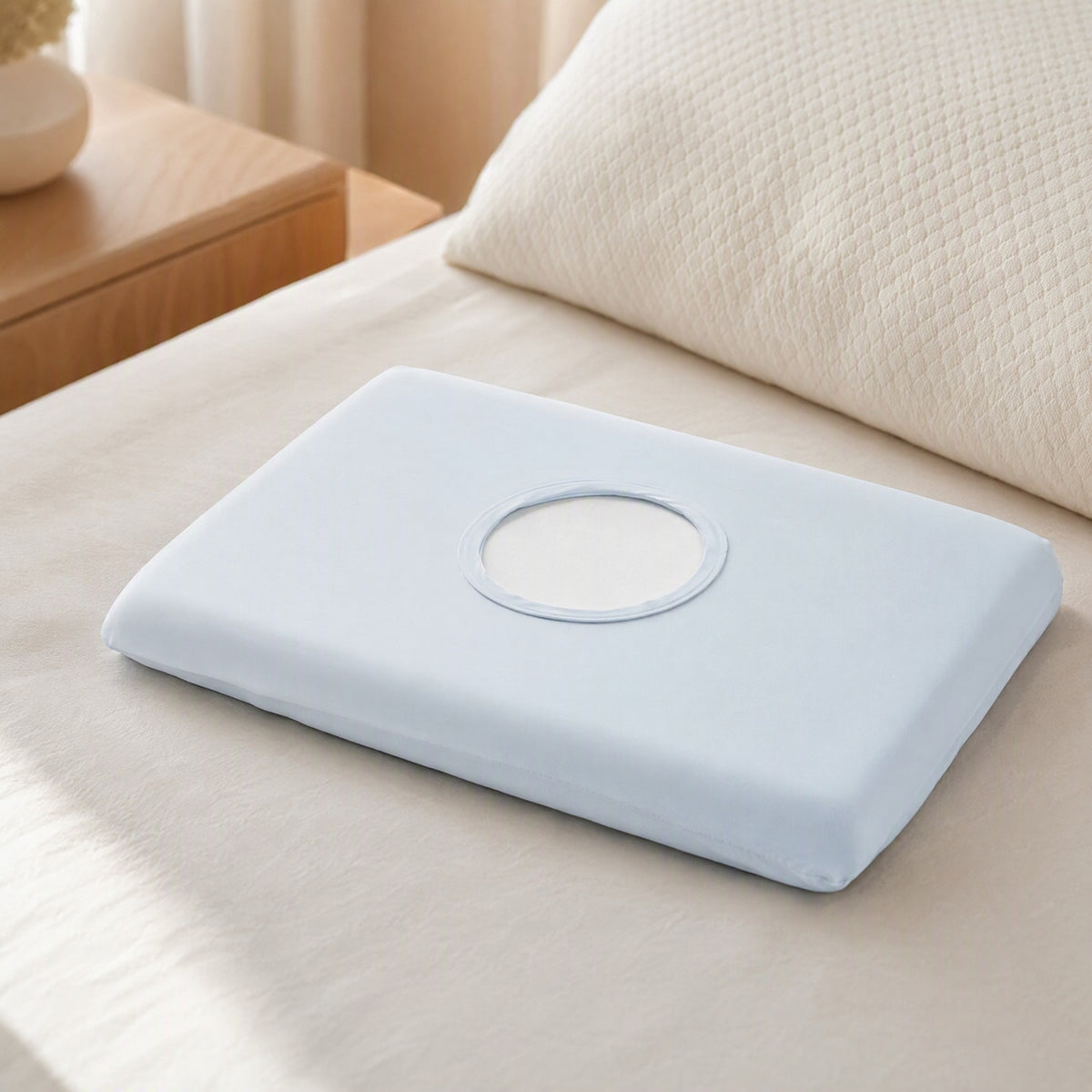 Coolrest™ Polyester Spandex Cooling Pillowcase, styled close view