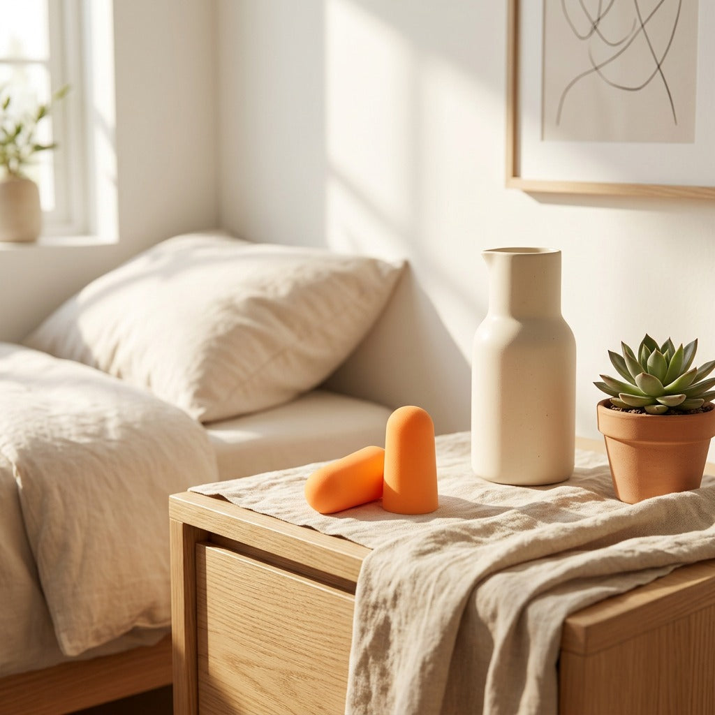 Foamseal™ PU Foam Sound Insulation Earplugs in a calm home setting