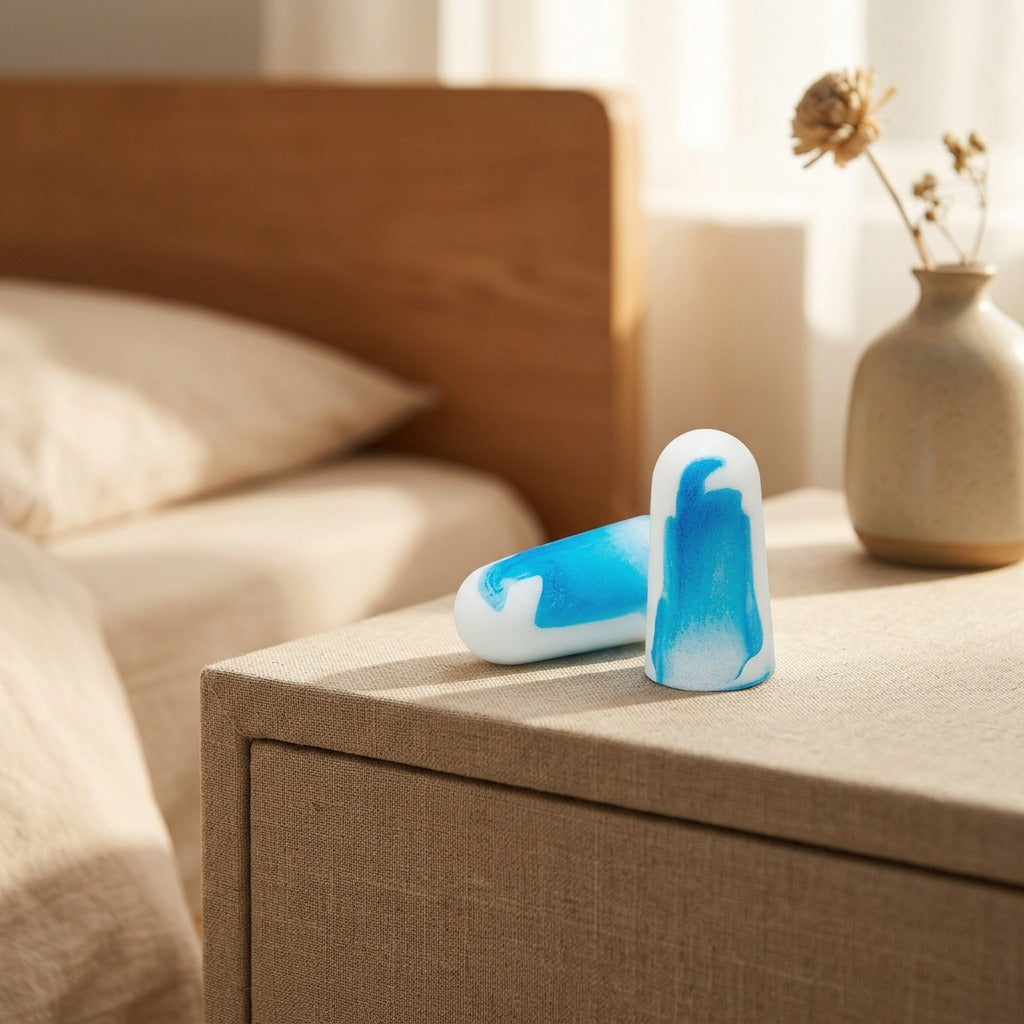 Mufflefit™ PU Noise-Reducing Earplugs, styled close view