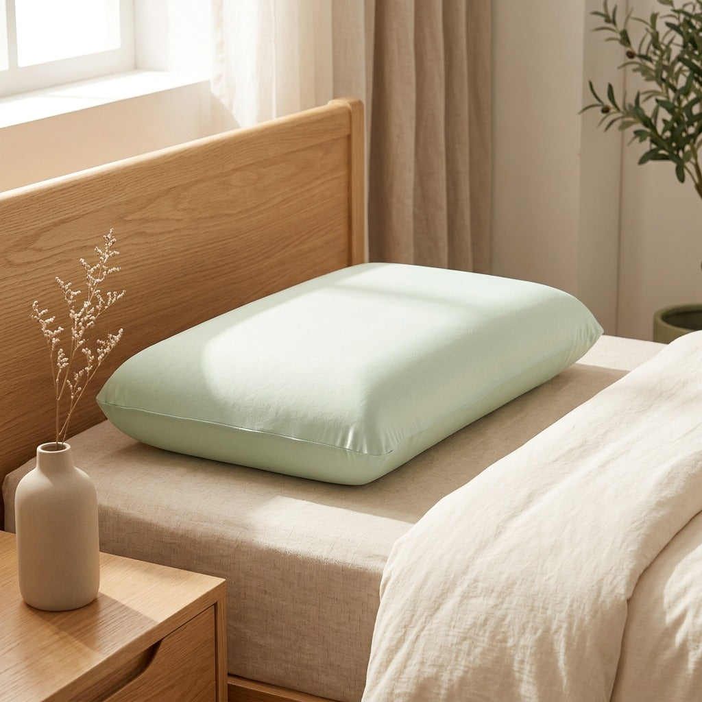 Nylonrest™ Nylon Spandex Pillowcase in a calm home setting