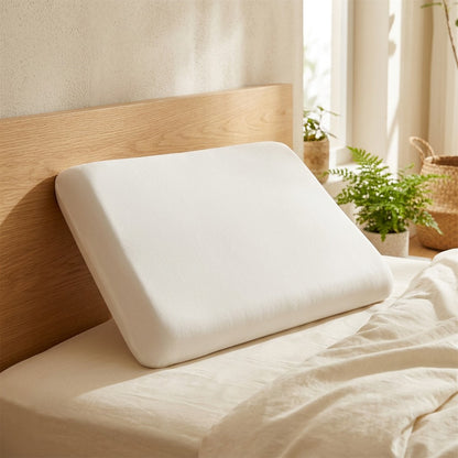 Flexcloud™ Spandex Memory Foam Pillow in a calm home setting