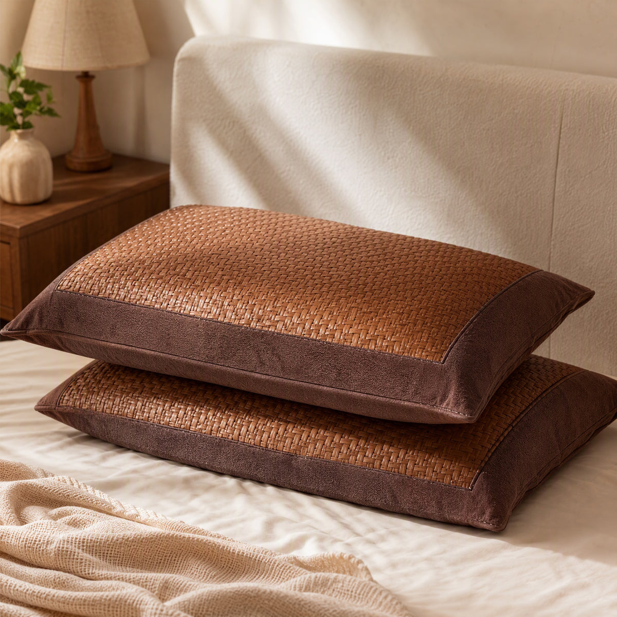 Frostcase™ Polyethylene Cooling Pillowcase Set, styled close view
