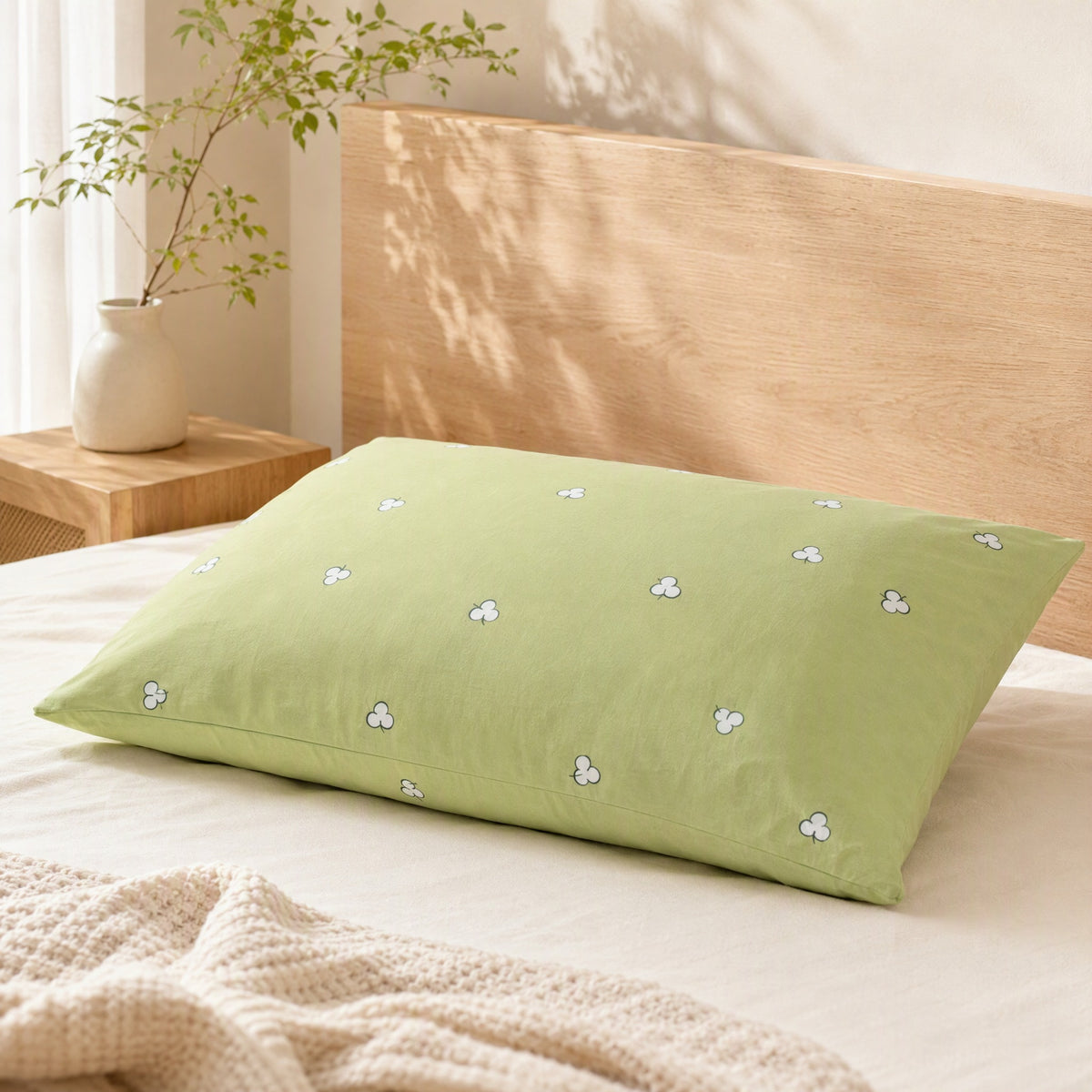 Cottonguard™ Cotton Pillow Protector in a calm home setting