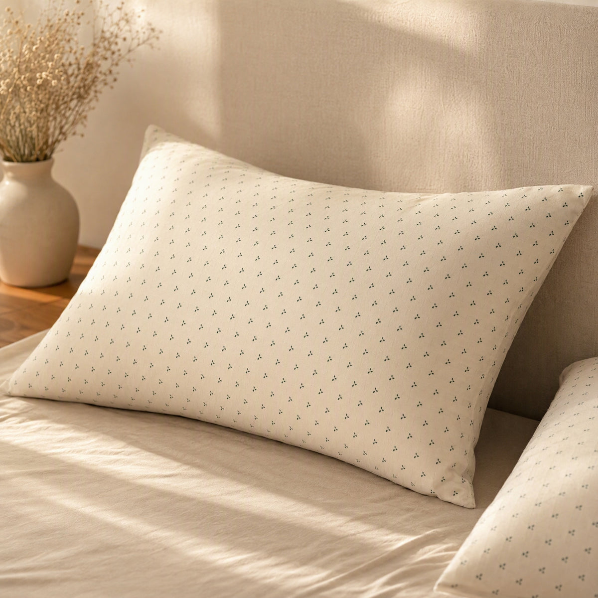 Cottonguard™ Cotton Pillow Protector, styled close view