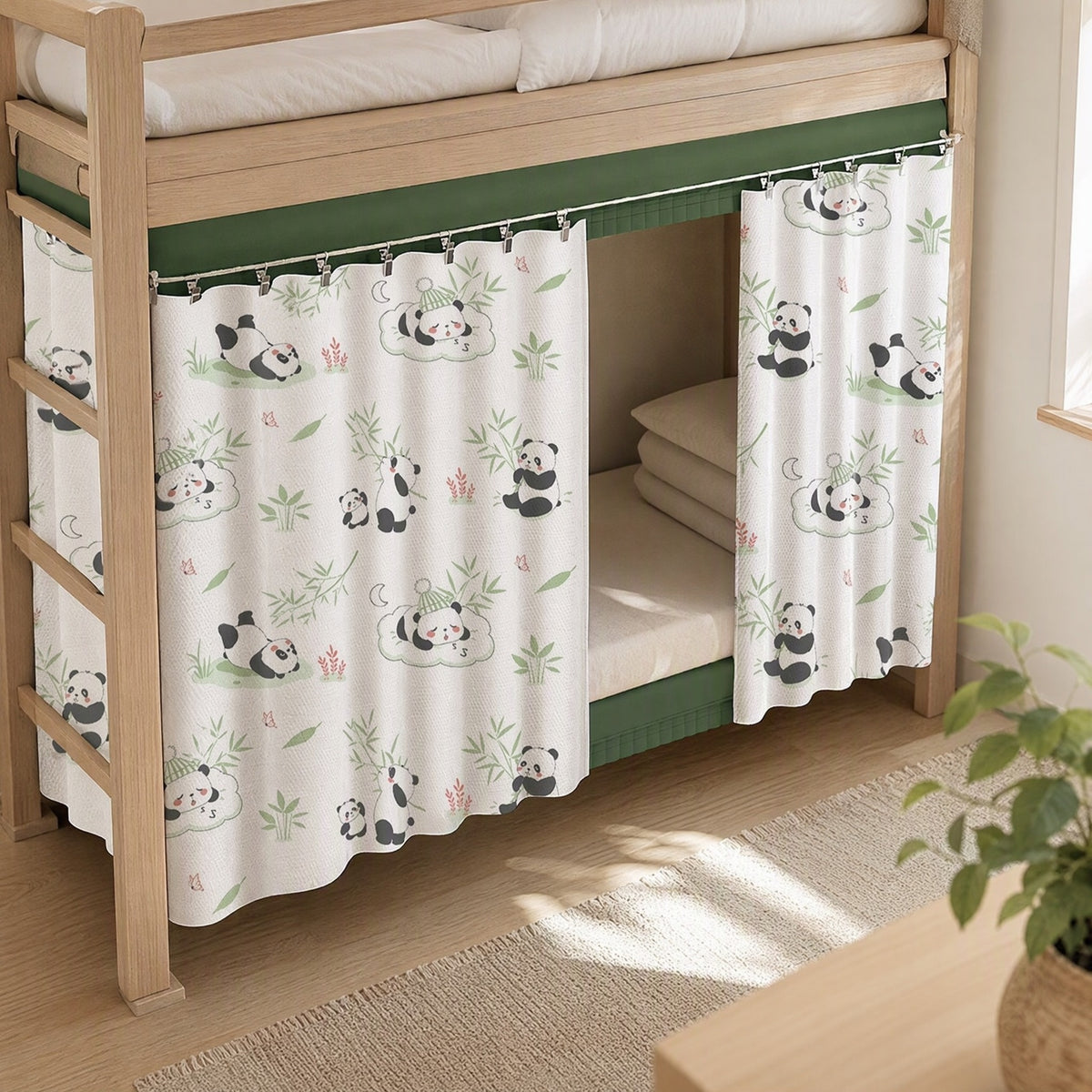 Nightbunk™ Non-Woven Blackout Bunk Bed Curtain in a calm home setting