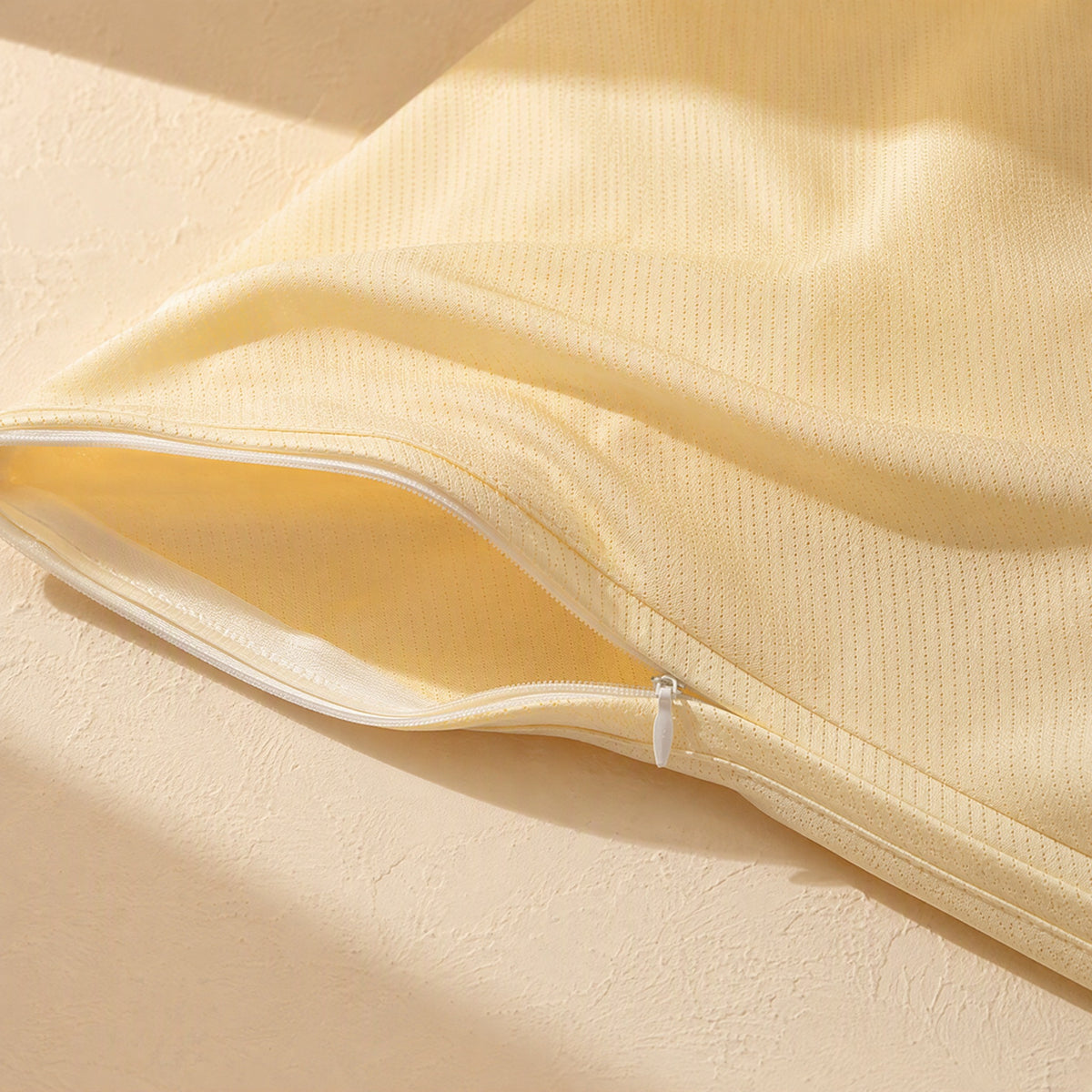 Zipfrost™ Nylon Zipper Cooling Pillowcase, material and detail close-up