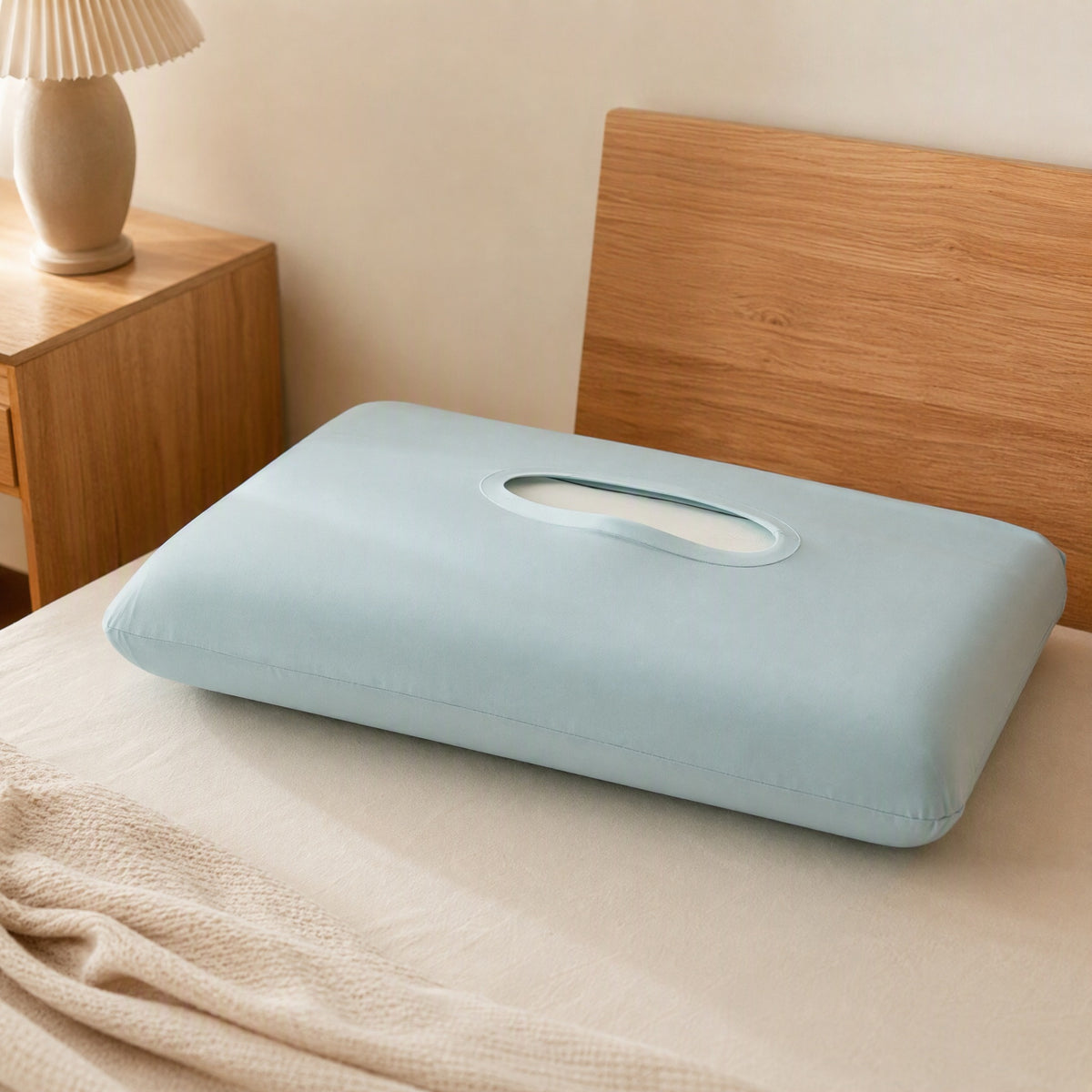 Icedrape™ Ice Silk Pillowcase Covers, styled close view