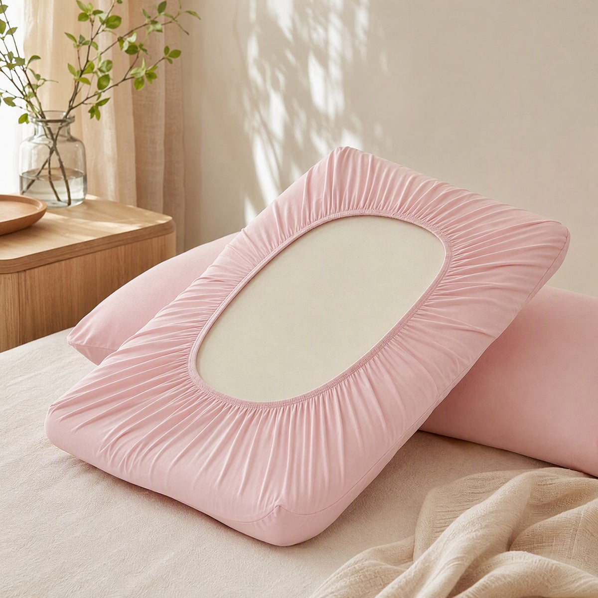 Silkdrift™ Ice Silk Pillowcase in a calm home setting