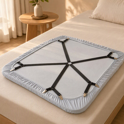 Bedclasp™ Six-Sided Sheet Fastener With 12 Clips, styled close view