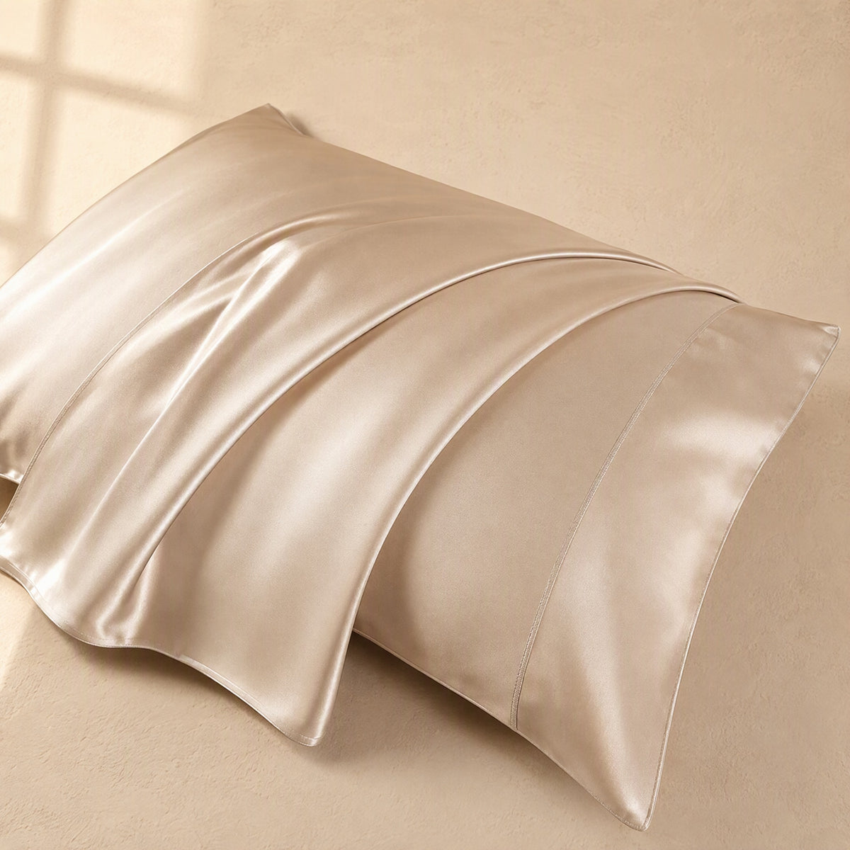 Silksoft™ Simulated Silk Pillowcase, material and detail close-up