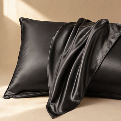 Frostpair™ Ice Silk Satin Pillowcase Pair, material and detail close-up