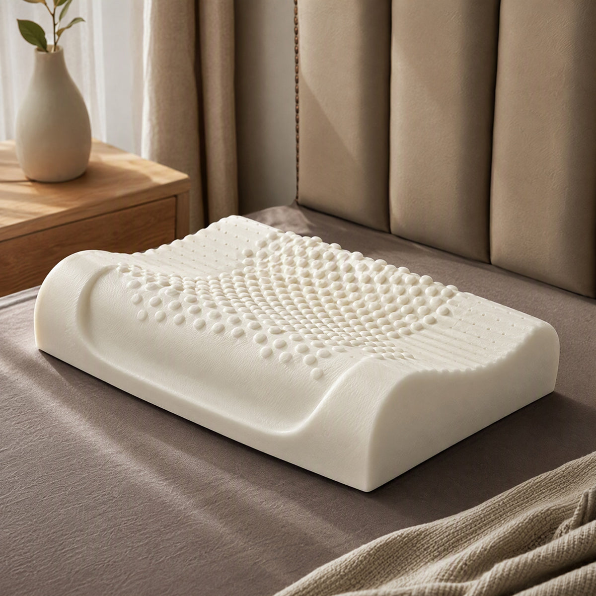 Curvecalm™ Curved Neck Support Pillow, styled close view
