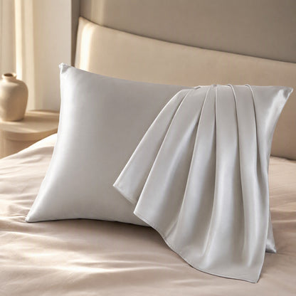 Silksheen™ Simulated Silk Satin Pillowcase, styled close view