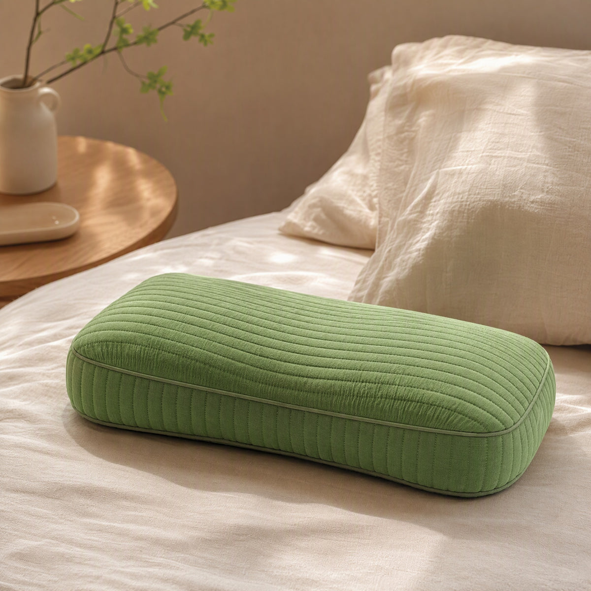 Buckwheat™ Buckwheat Hull Neck Support Pillow, styled close view