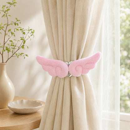 Plushhold™ Magnetic Plush Curtain Tiebacks in a calm home setting