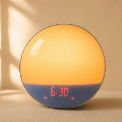 Raywake™ LED Sunrise Wake-Up Light Alarm Clock, material and detail close-up