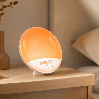 Raywake™ LED Sunrise Wake-Up Light Alarm Clock, styled close view