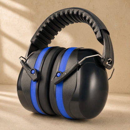 Slidehush™ Retractable Soundproof Earmuffs, material and detail close-up
