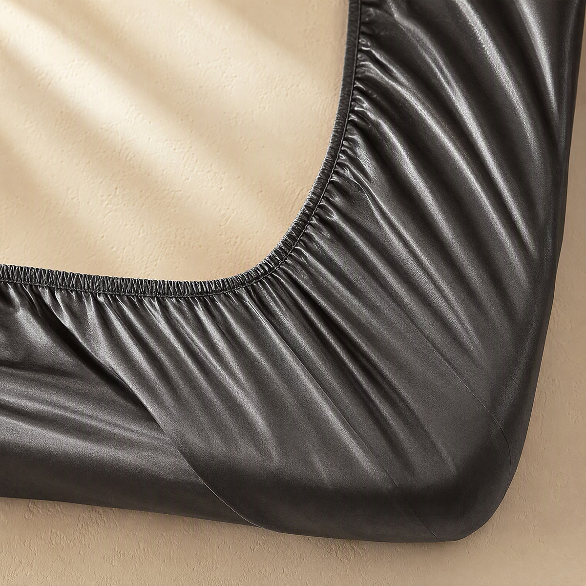 Satinsnug™ Satin Fitted Sheet, material and detail close-up