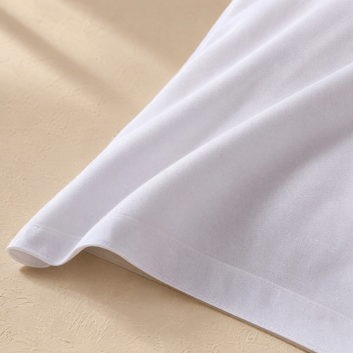 Satincalm™ White Cotton Satin Pillowcase, material and detail close-up