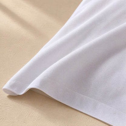 Satincalm™ White Cotton Satin Pillowcase, material and detail close-up
