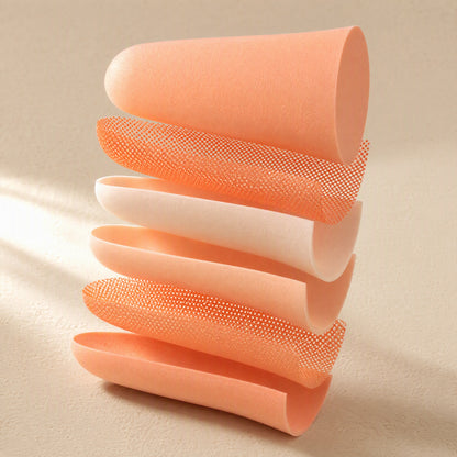 Mutecloud™ Polyurethane Noise Reduction Earplugs, material and detail close-up