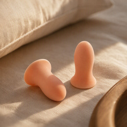 Mutecloud™ Polyurethane Noise Reduction Earplugs, styled close view
