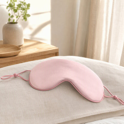 Sleepveil™ Cotton Opaque Sleep Eye Mask in a calm home setting
