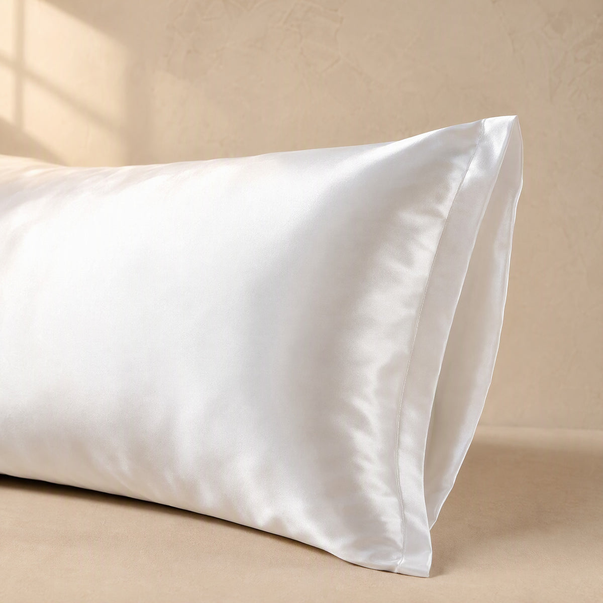 Glossloom™ Polyester Satin Pillowcase, material and detail close-up