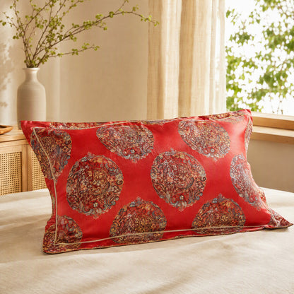 Satinweft™ Rectangular Satin Jacquard Pillowcase in a calm home setting