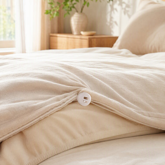 Cottonclasp™ Cotton Quilt Cover Clip in a calm home setting