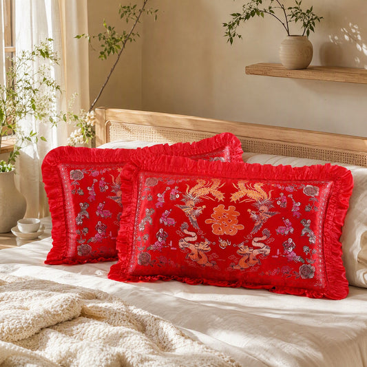 Weavepair™ Nylon Jacquard Pillowcase Pair in a calm home setting