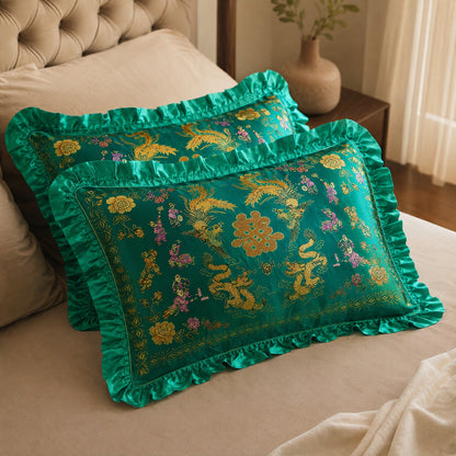 Weavepair™ Nylon Jacquard Pillowcase Pair, styled close view