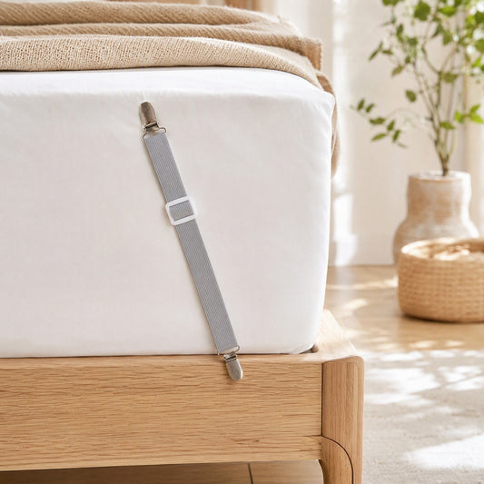 Bucklehold™ Nylon Bed Sheet Buckle Strap in a calm home setting