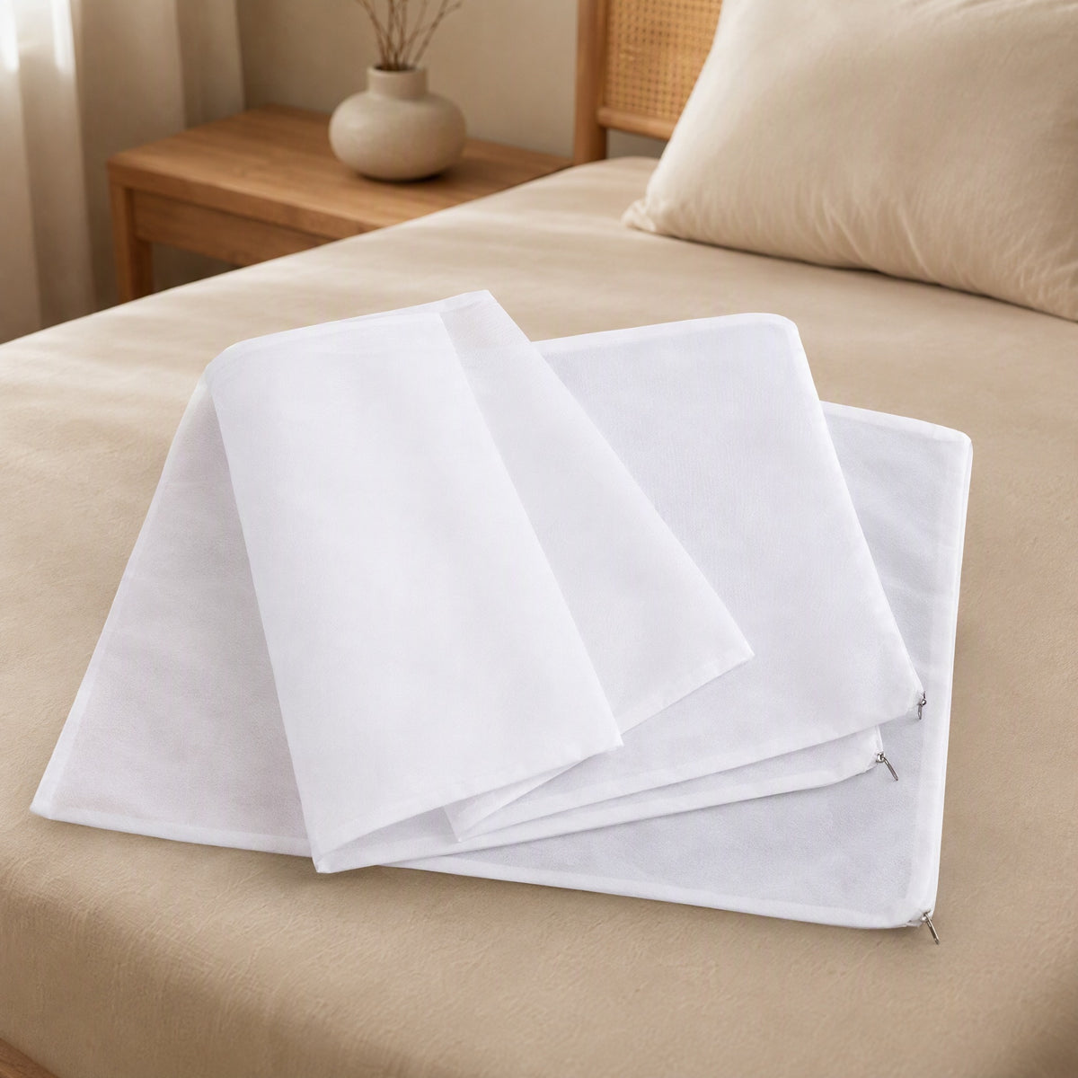 Innloft™ Hotel Pillow Core Liner Cover, styled close view