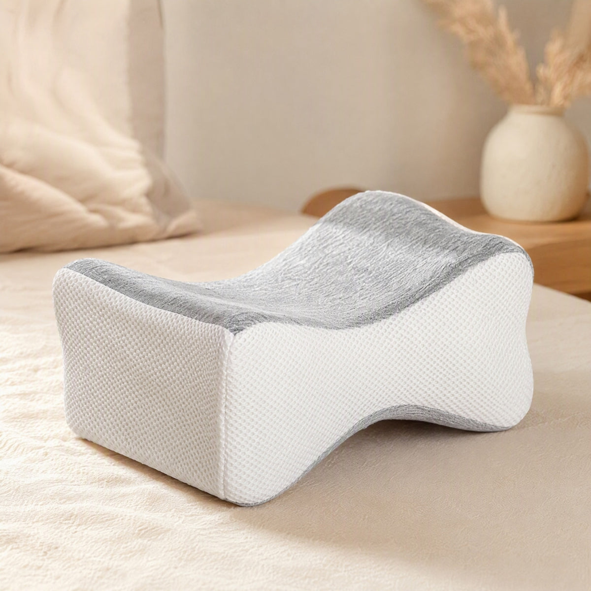 Kneecloud™ Memory Foam Knee Pillow for Side Sleeping, styled close view