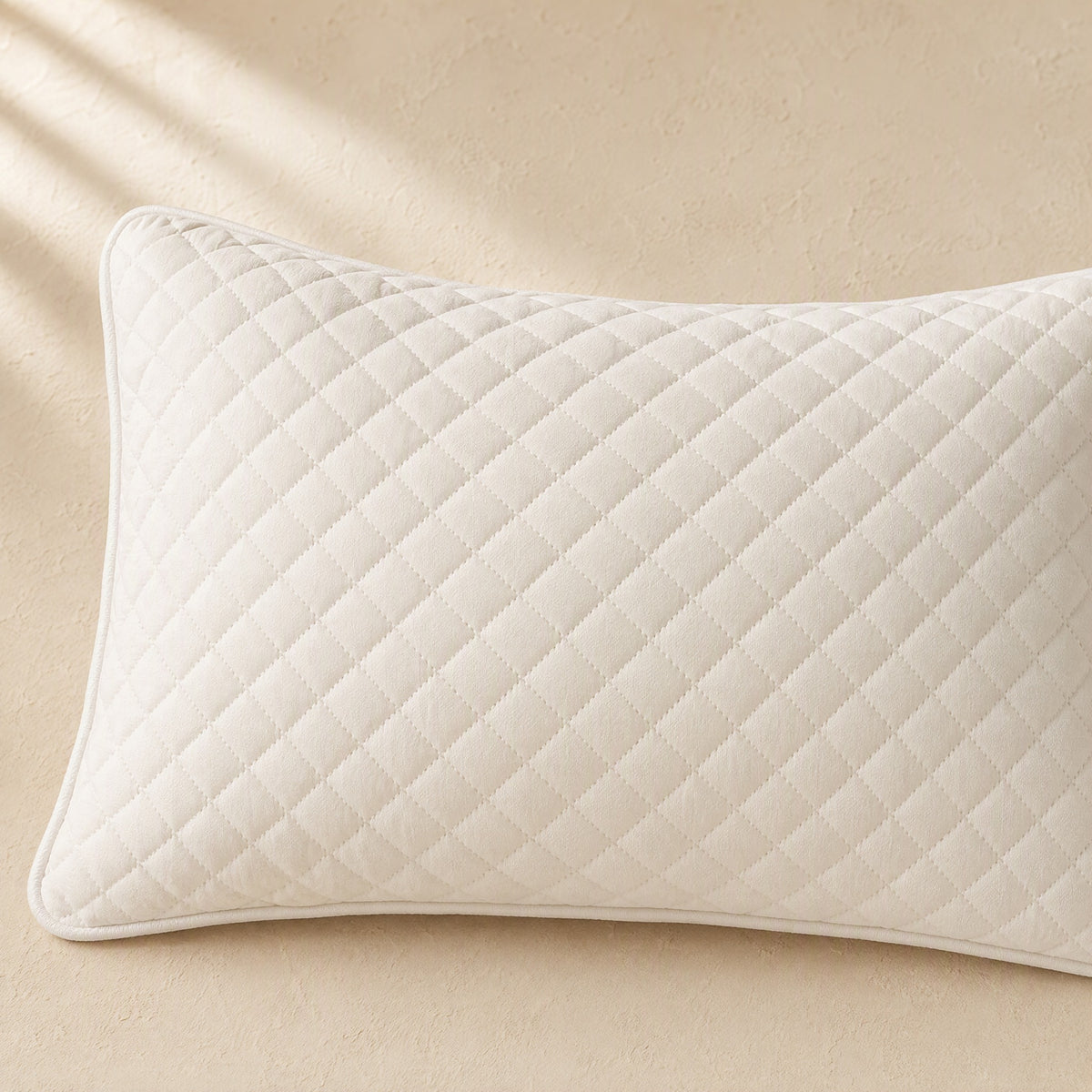 Quiltsoft™ Quilted Polyester Pillowcase, material and detail close-up