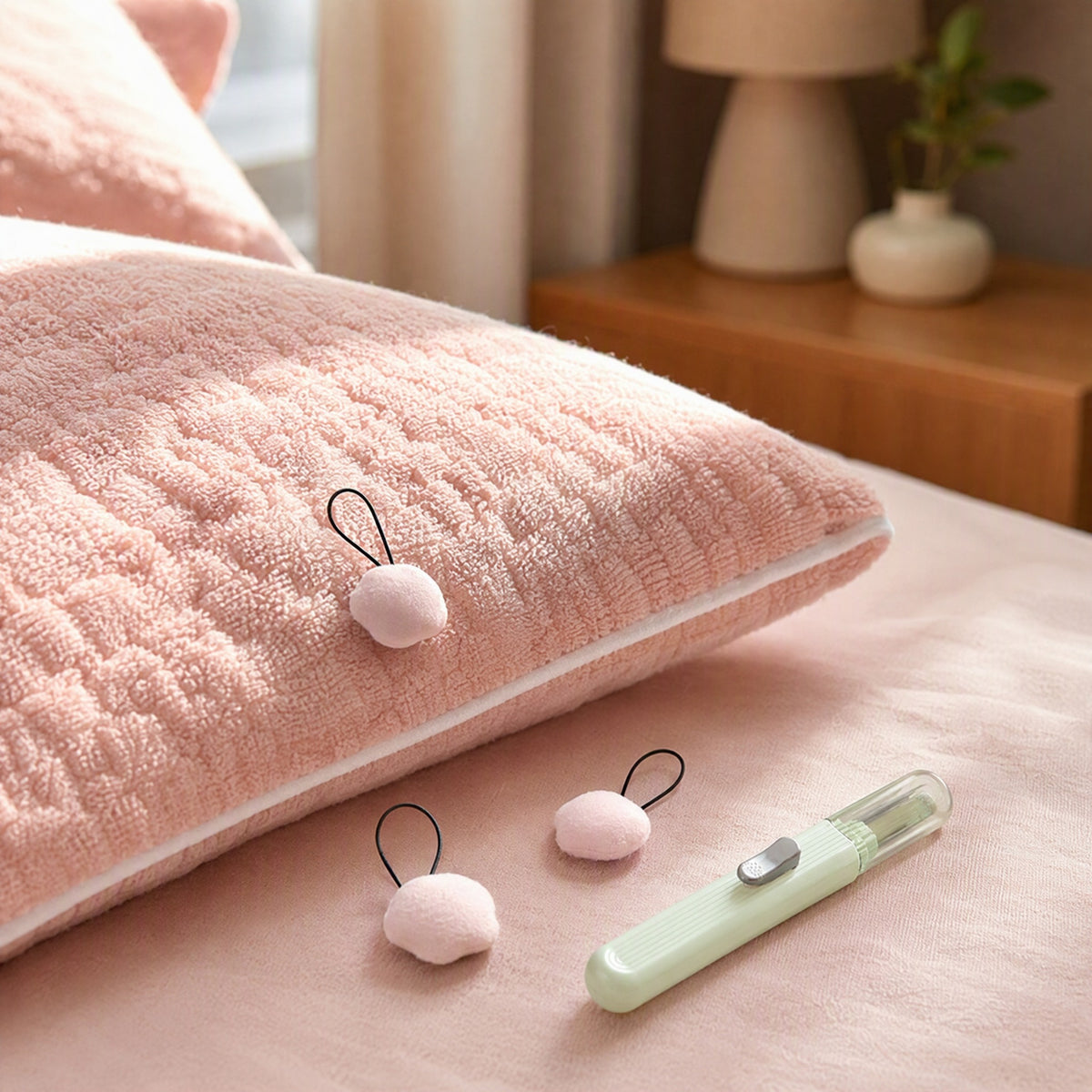 Bedtack™ ABS Quilt Cover Fixer, styled close view