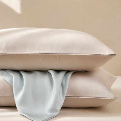 Silkglide™ Lyocell Satin Pillow Cover, material and detail close-up