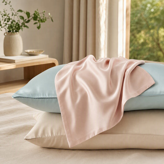 Silkglide™ Lyocell Satin Pillow Cover in a calm home setting