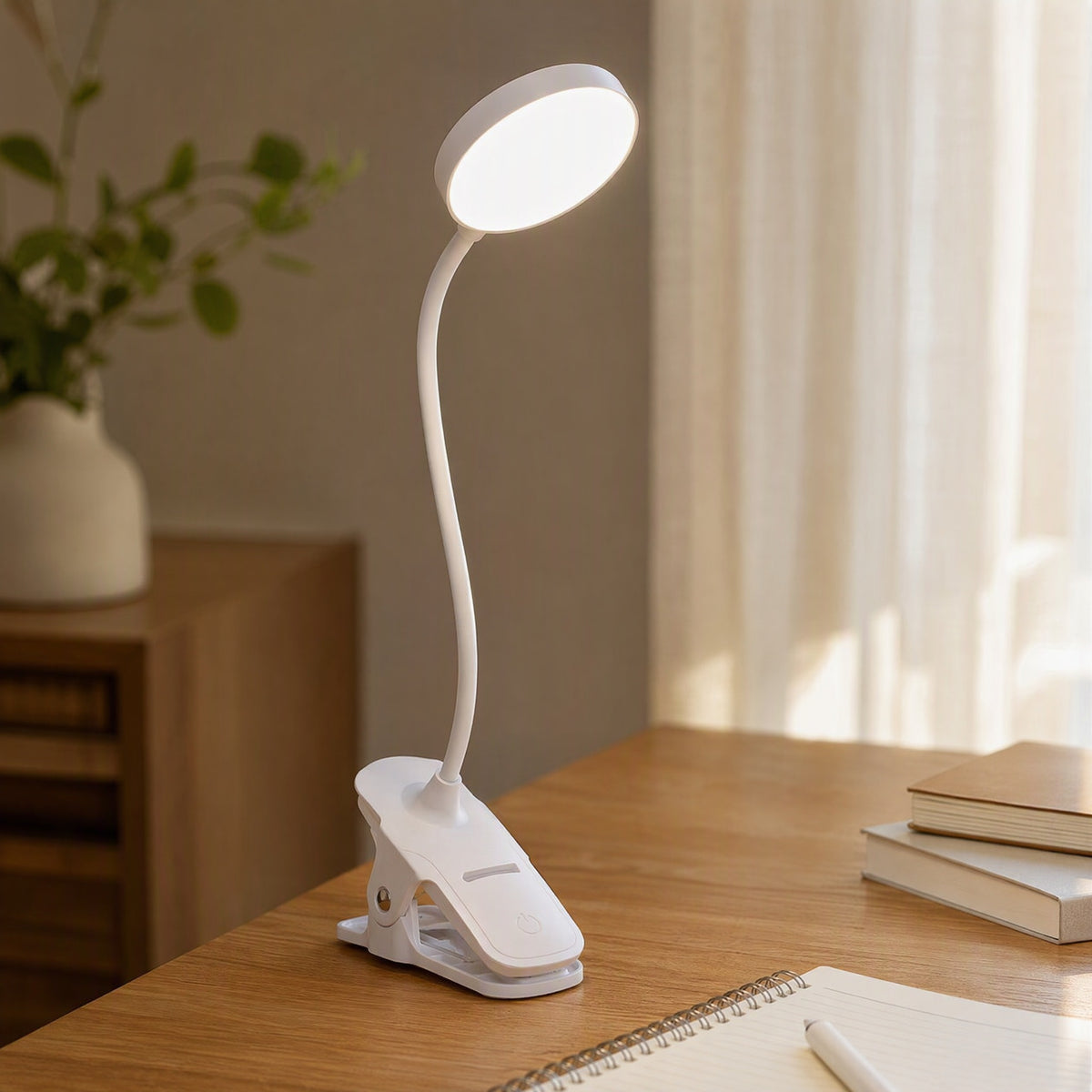 Clipglint™ Touch Desk Lamp With Clip, styled close view