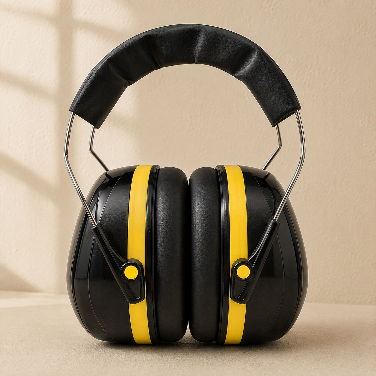 Dozemuff™ Yellow Soundproof Earmuffs for Sleeping, material and detail close-up