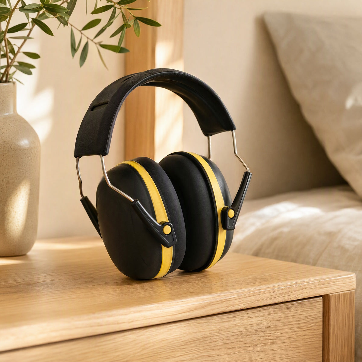 Dozemuff™ Yellow Soundproof Earmuffs for Sleeping in a calm home setting