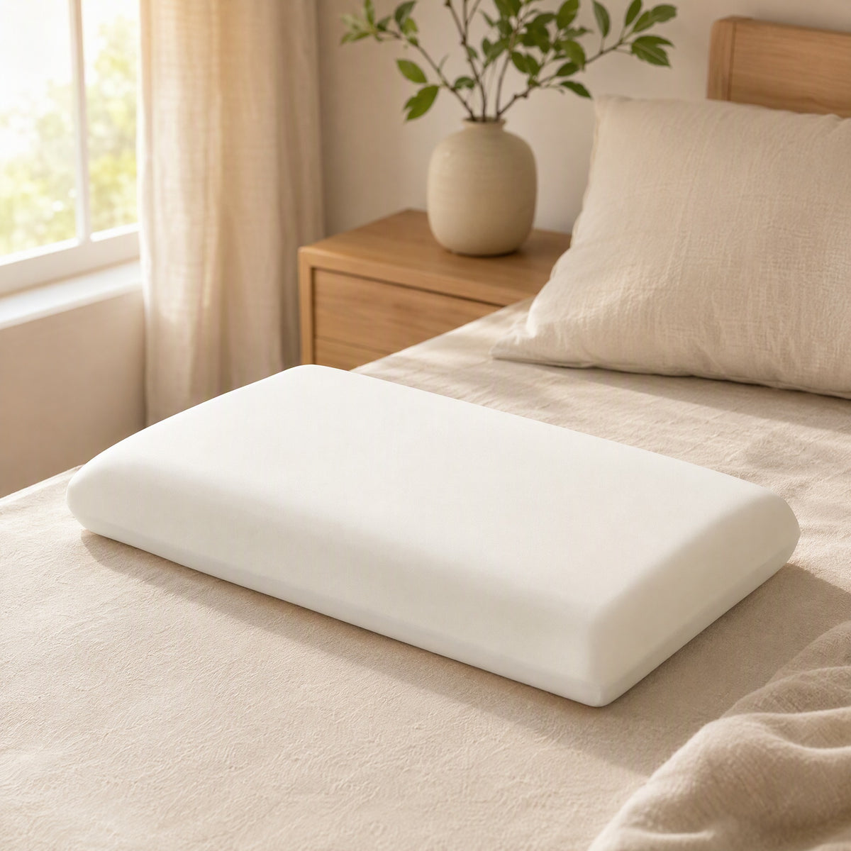 Nestcore™ Memory Foam Pillow Core in a calm home setting